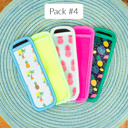 Pack #4 Kids Freezer Pop Holders | Reusable Neoprene Ice Pop Sleeves | 5 Pack