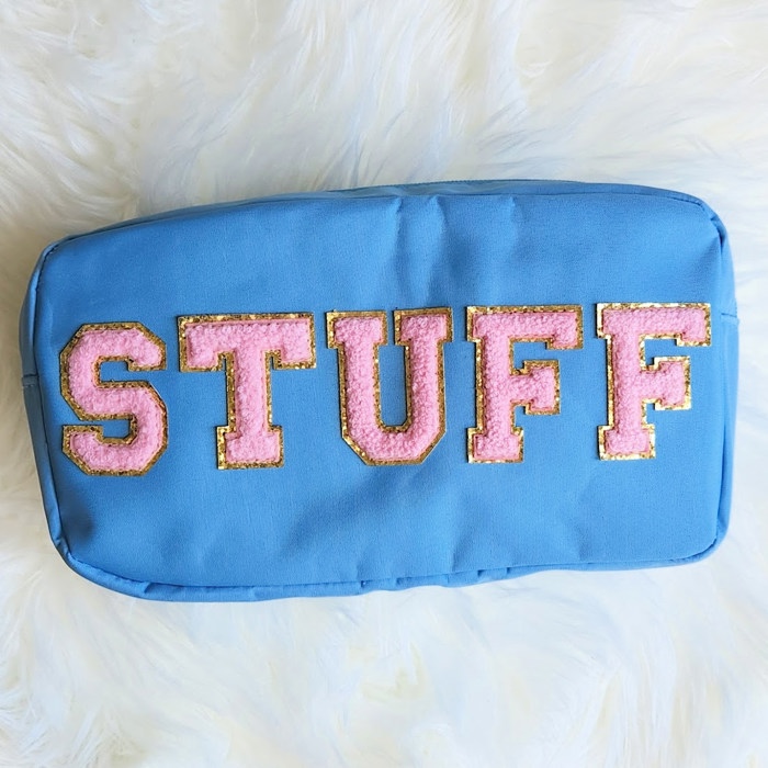 Chenille Letter Patch Cosmetic Make Up Bag | Mama | Stuff | Glam
