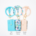 Tiff Blue DaniEmCo ZAYLEY Key Ring Bangle Wallet | Key Chain Bracelet | Grab & Go Credit Card Wallets