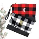  DaniEmCo BUFFALO CHECK Monogram Clutch | Personalized Holiday Gift | Removable Wristlet Bag
