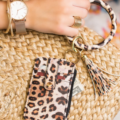 DaniEmCo ZAYLEY Key Ring Bangle Wallet | Key Chain Bracelet | Grab & Go Credit Card Wallets