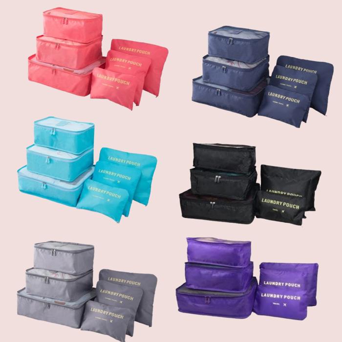 6PC TRAVEL LUGGAGE ORGANIZER BAGS | Travel Bag Set | Easy Storage Bags