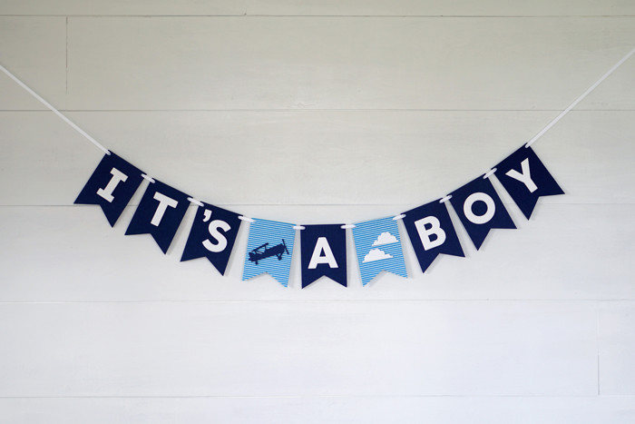 It's A Boy - Felt Laser Cut Banners - Blue
