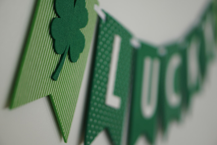 Lucky Polka Dot Felt Banner Premium Quality Layered Bunting Garland