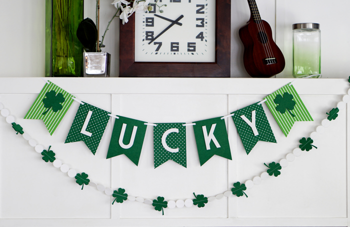 Lucky Polka Dot Felt Banner Premium Quality Layered Bunting Garland