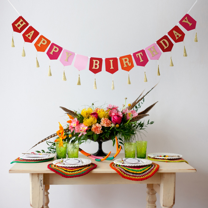 Boho Tassel Happy Birthday Banner