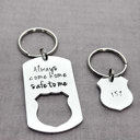  Personalized Police Officer Gift Set , Always Come Home Safe to Me + Custom Badge