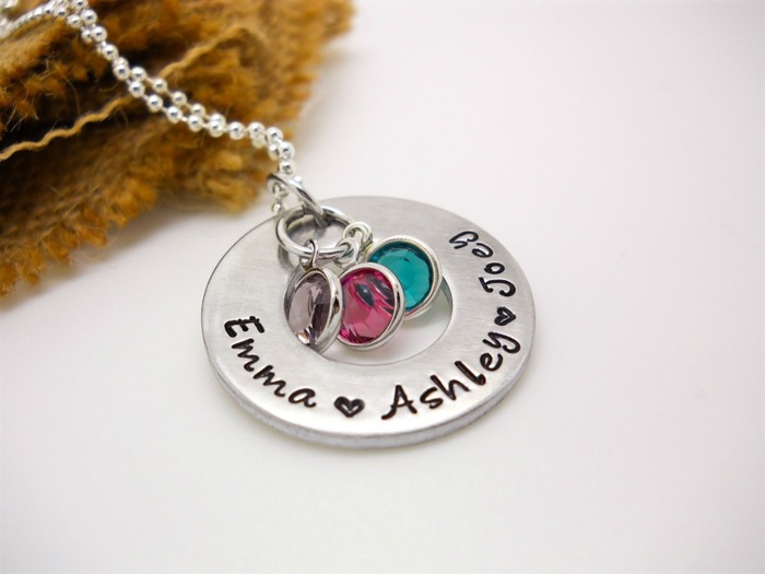 Personalized Mother's Necklace with Birthstones