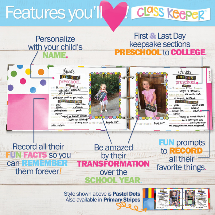 Class Keeper® Easiest School Days Memory Book + Digital App