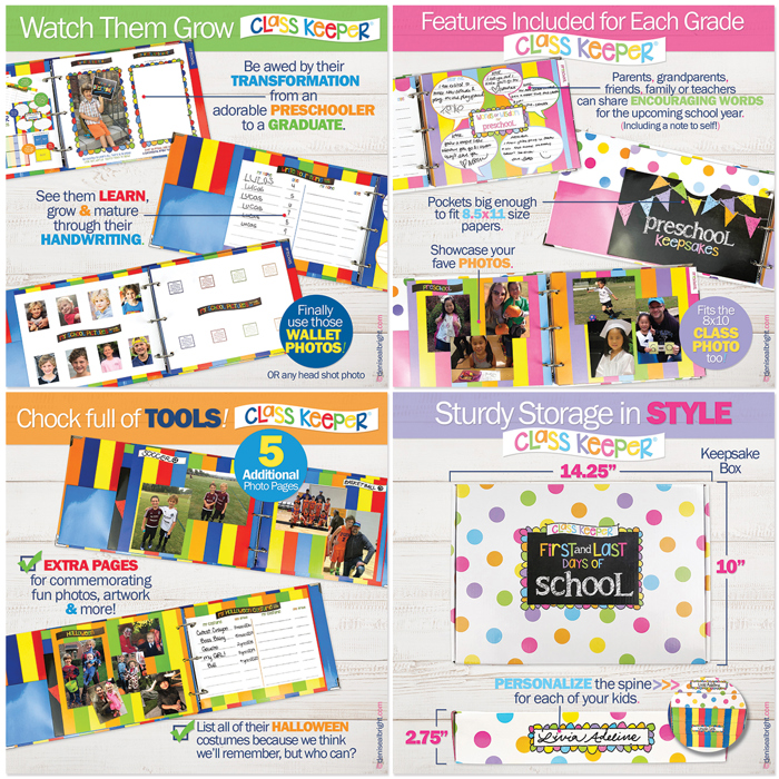 Mom Must-Have School Keepsake Kit | Class Keeper®, Photo Prop Deck & School Stickers | BONUS! App Membership + BONUS! Earn & Learn® Chore Chart Pad