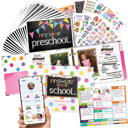 Pastel Flags Bundle Mom Must-Have School Keepsake Kit | Class Keeper®, Photo Prop Deck & School Stickers | BONUS! App Membership + BONUS! Earn & Learn® Chore Chart Pad