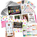Pastel Text Bundle Mom Must-Have School Keepsake Kit | Class Keeper®, Photo Prop Deck & School Stickers | BONUS! App Membership + BONUS! Earn & Learn® Chore Chart Pad