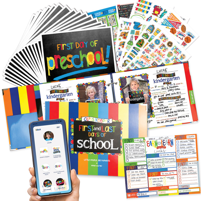 Mom Must-Have School Keepsake Kit | Class Keeper®, Photo Prop Deck & School Stickers | BONUS! App Membership + BONUS! Earn & Learn® Chore Chart Pad