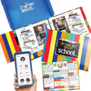 Primary Stripes Class Keeper® School Memory Book Keepsake Binder  | BONUS! App Membership + Earn & Learn® Chore Chart Pad