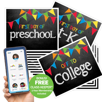 First & Last Day of School Photo Signs – Two-Sided Chalkboard-Style, Preschool–College