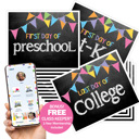  First & Last Day of School Photo Signs – Two-Sided Chalkboard-Style, Preschool–College
