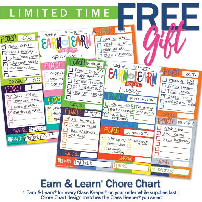 Mom Must-Have School Keepsake Kit | Class Keeper®, Photo Prop Deck & School Stickers | BONUS! App Membership + BONUS! Earn & Learn® Chore Chart Pad