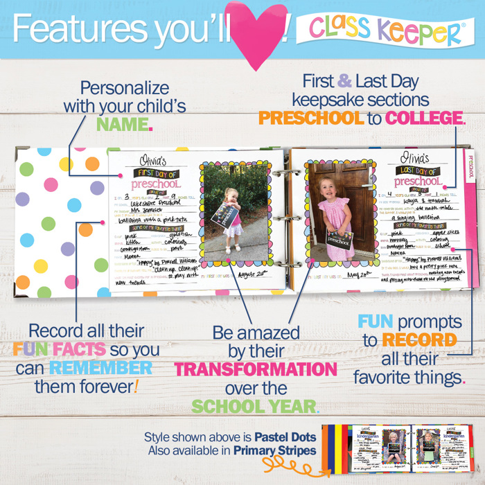 Class Keeper® School Memory Book Keepsake Binder  | BONUS! App Membership + Earn & Learn® Chore Chart Pad