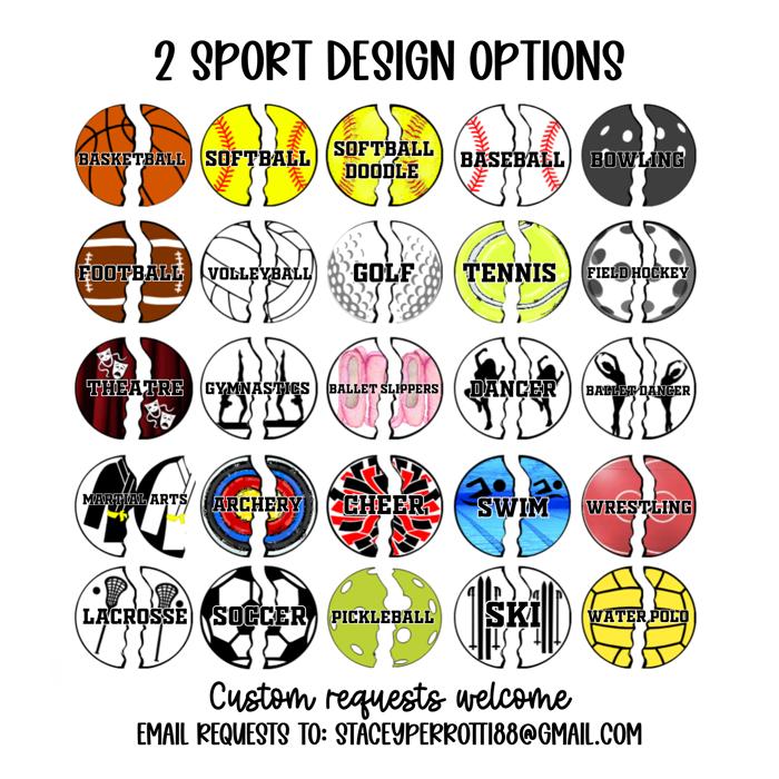 Personalized Multi-Sport Bag Charm | 2.5 Inch