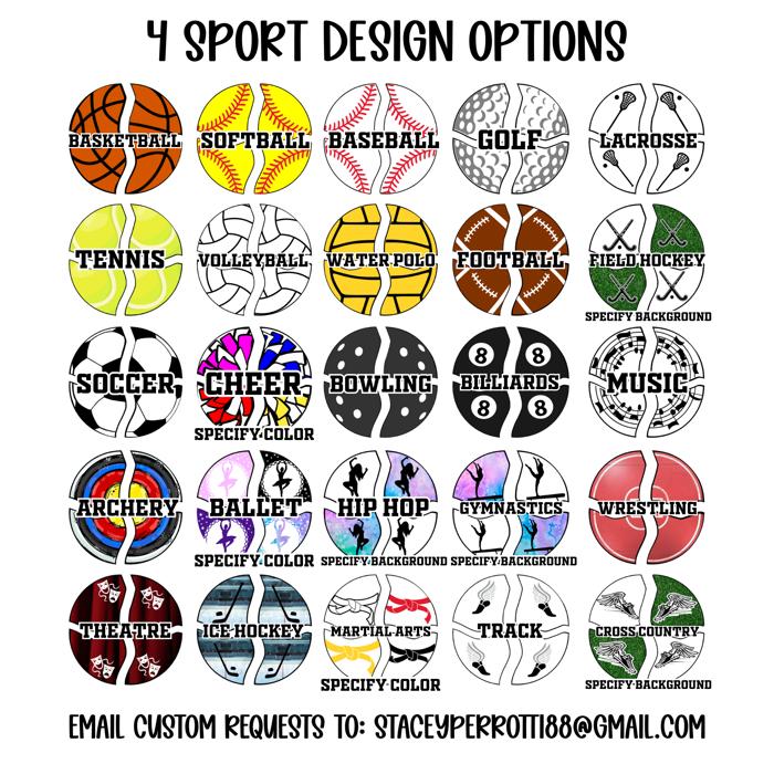 Personalized Multi-Sport Bag Charm | 2.5 Inch