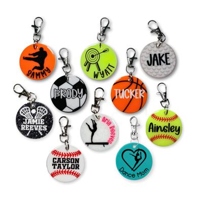 Personalized Sport Keychain, Custom Sport Tag, Personalized Gift, Gift Under $10