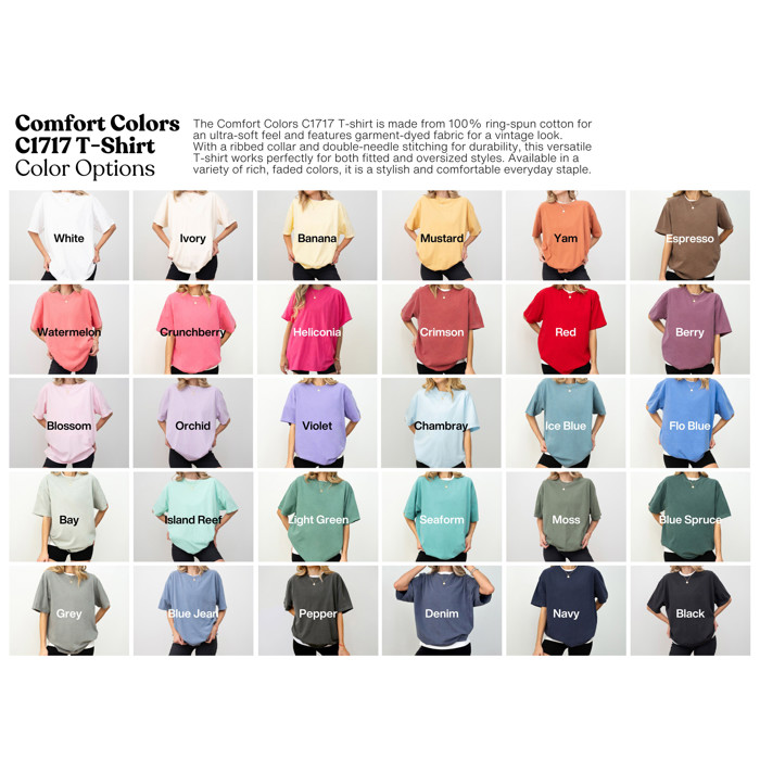 60+ Colors - T-Shirt (Crewneck) | 100% Cotton Heavyweight Tee (Unisex) | Comfort Colors