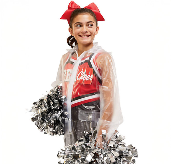 Unisex Adult Clear Hooded Rain Jacket