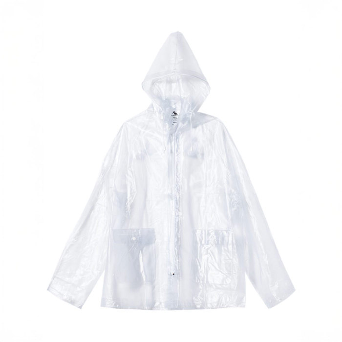 Unisex Adult Clear Hooded Rain Jacket