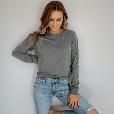 30+ Colors - Ultra Soft Poly-Cotton Heathered Long Sleeve (Crewneck) T-shirt