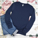  30+ Colors - Ultra Soft Poly-Cotton Heathered Long Sleeve (Crewneck) T-shirt