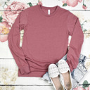  30+ Colors - Ultra Soft Poly-Cotton Heathered Long Sleeve (Crewneck) T-shirt