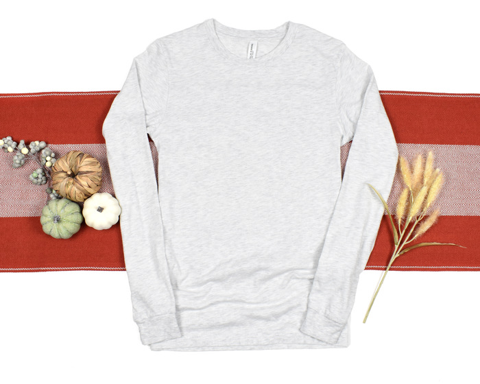 30+ Colors - Ultra Soft Poly-Cotton Heathered Long Sleeve (Crewneck) T-shirt