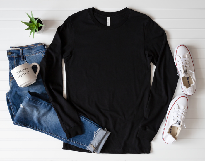 48+ Colors - Ultra Soft Solid Colors Jersey Long Sleeve (Crewneck) T-shirt
