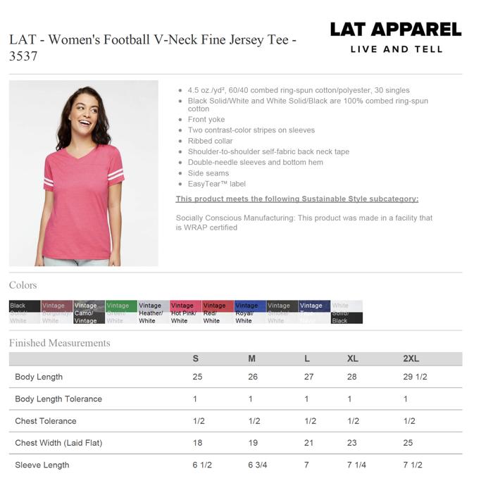 11 Colors - T-Shirt (V-Neck) | Women's Football Jersey Tee