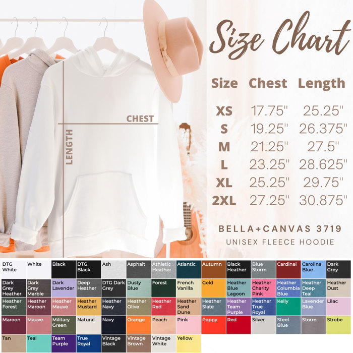 64 Colors Super Soft Bella Canvas Hoodie Unisex Sponge Fleece - Warm and Lightweight