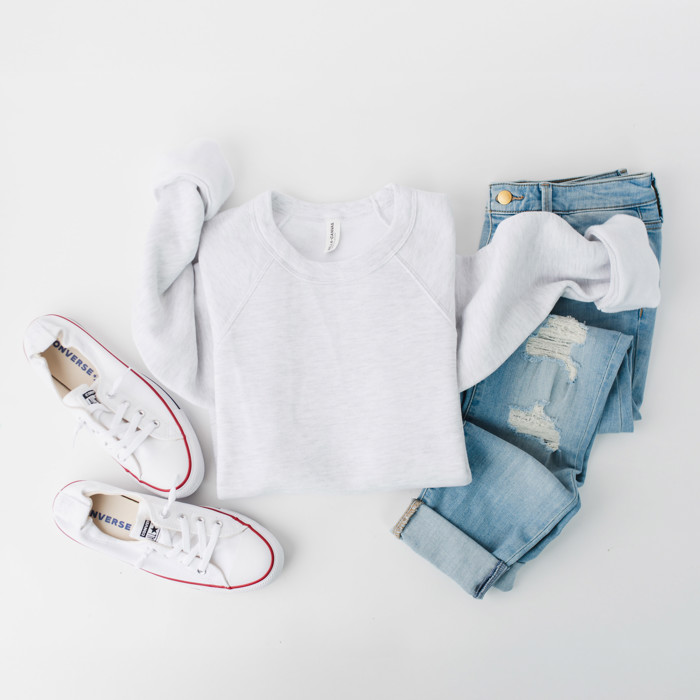 40+ Colors - Sweatshirt (Crewneck) | Sponge Fleece Raglan (Unisex) | Bella Canvas