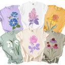  Halftone Pastel Spring Flowers - T-Shirt