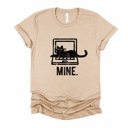  Mine Keyboard Cat Soft Cozy Longer Length Unisex Graphic Tee T-shirt