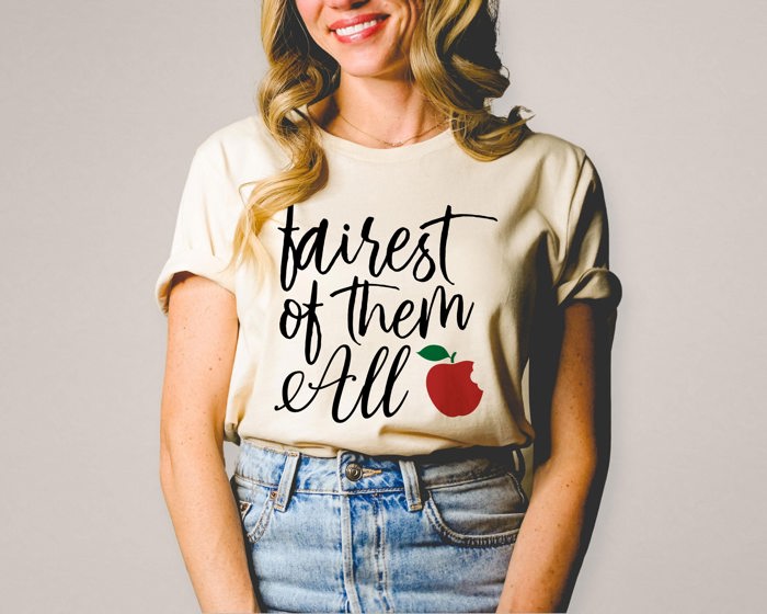 Fairest of them all Apple Soft Cozy Longer Length Unisex Graphic Tee T-shirt