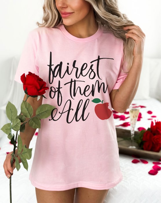 Fairest of them all Apple Soft Cozy Longer Length Unisex Graphic Tee T-shirt