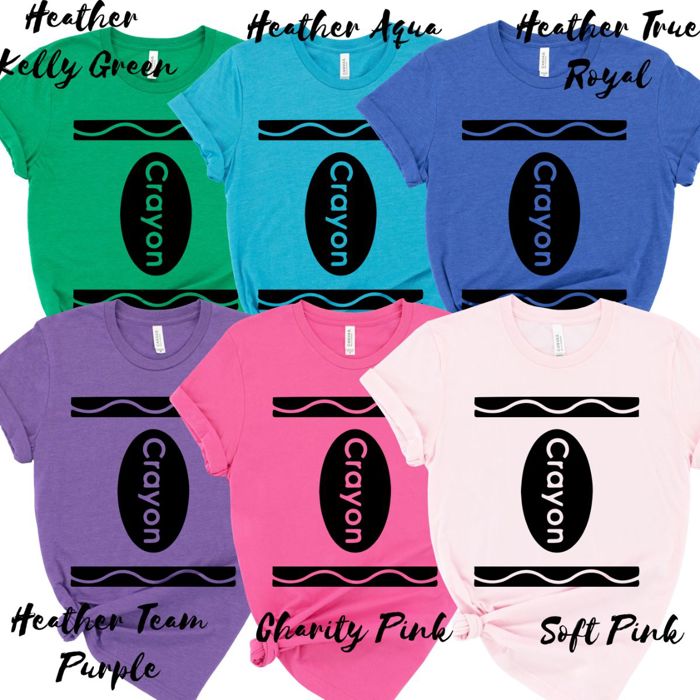 Coloring Crayon Costume Team Teacher Parent Staff T-Shirts