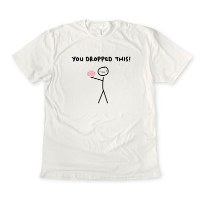 You Dropped This Funny Stick Man Holding Brain - T-Shirt (Crewneck)  Ultra Cozy Bella Canvas