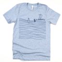 Jesus And Peter Walking On Water Sea Of Galilee Christian Bible Inspired - T-Shirt (Crewneck)  100 Cotton Solid Colors Jersey Tee (Unisex)  Bella Canvas, T-