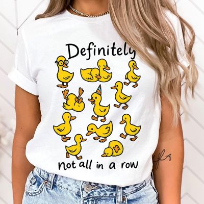 Definitely Not All In A Row Funny Cute Little Ducks - Soft and Cozy Bella Canvas T-Shirt