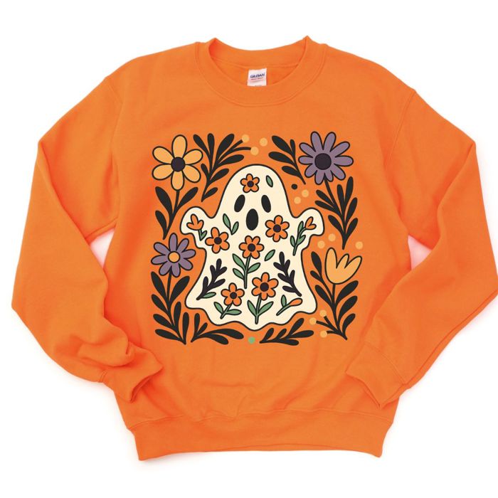 Folkart Ghost Vintage Florals - Sweatshirt (Crewneck)  Poly-Cotton Colors (Unisex)  Gildan