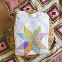  Bright Ditzy Floral Summer Printed Quilted Star Pattern - Soft and Cozy T-Shirt (Crewneck)  Bella Canvas