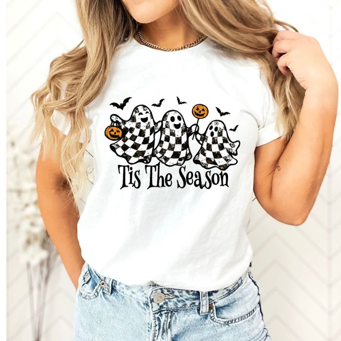 Tis The Season Spooky Cute Ghosts - T-Shirt (Crewneck) Bella Canvas