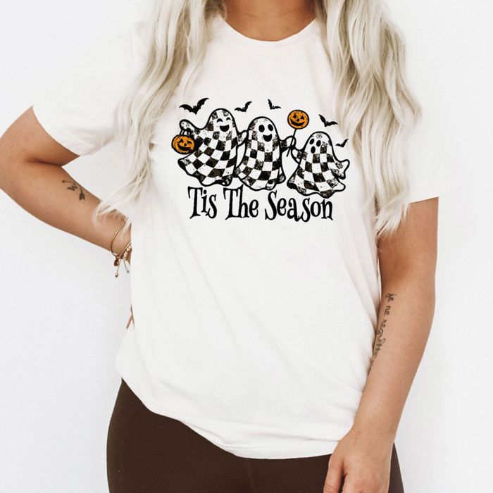 Tis The Season Spooky Cute Ghosts - T-Shirt (Crewneck) Bella Canvas