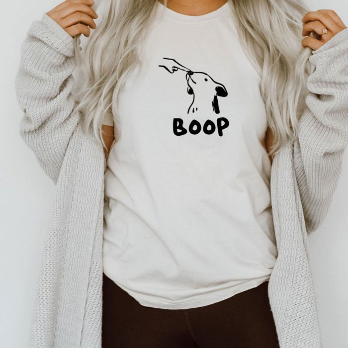 Boop  Dog Lovers Dog Mom Dog Dad - Soft Sozy Long Length Bella Canvas Tee