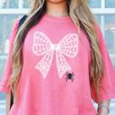  Lace Cobweb Spider Halloween Bow - T-Shirt (Crewneck)  100 Cotton Heavyweight Tee (Unisex)  Comfort Colors